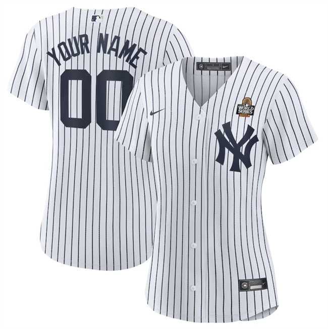 Women%27s New York Yankees Active Player Custom White 2024 World Series Cool Base Stitched Baseball Jersey(Run Small)